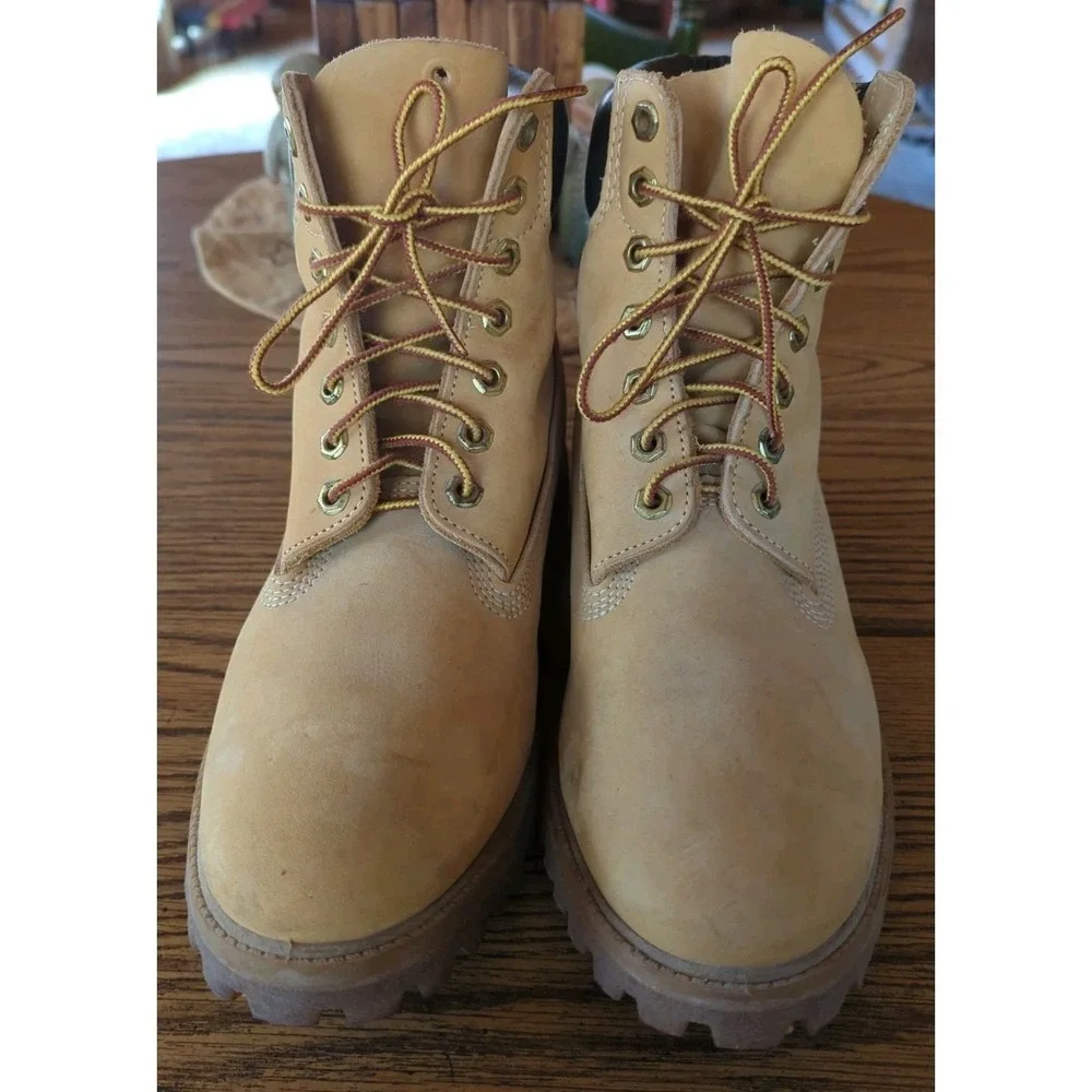 Timberland Premium 6-Inch Waterproof Boots Wheat Nubuck Men's Size 8 W (Wide)